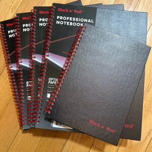 5 Black n' Red Professional Notebooks